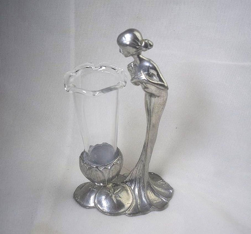 Small art nouveau style pewter - art,