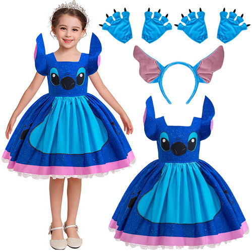 Kid girls stitch cospaly - stitch,