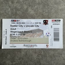 Exeter City V Lincoln City