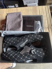 CESARE PACIOTTI RED BOTTOM BLACK VELVET CRYSTAL FORMAL MENS