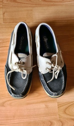Quayside deck shoes navy grey - quayside,