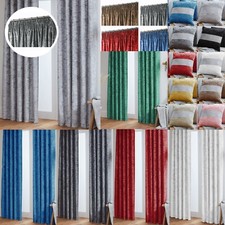 Crushed Velvet Curtains Pair