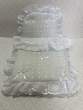 COACH BUILT PRAM BEDDING SET for Silver Cross Dolls Toy Pram - Broderie Anglaise