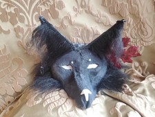 Black wolf therian mask with