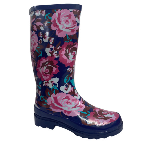 Womens rubber floral wellies - womens,