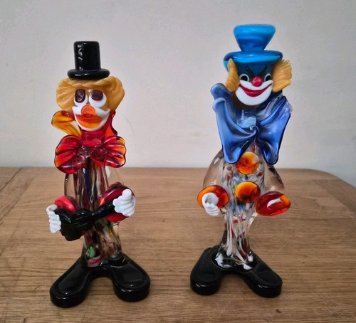 Murano clowns glass - 2x,