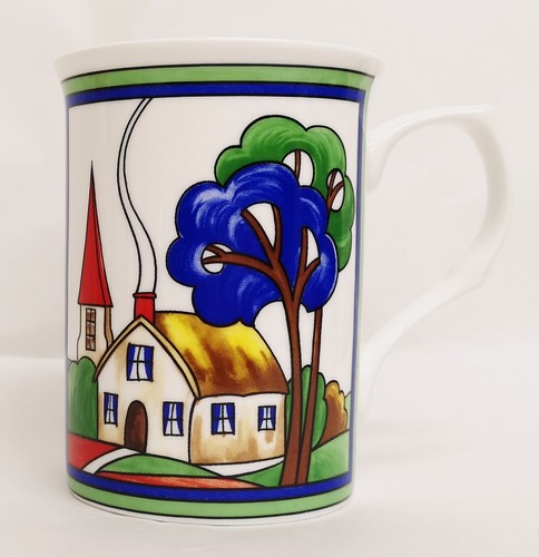 Art deco village mug fine - village,