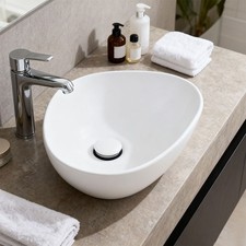 Bathroom Counter Top Ceramic Wash Basin Cloakroom Sink Round Square Rectangular