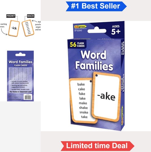 Word families flash cards - word,