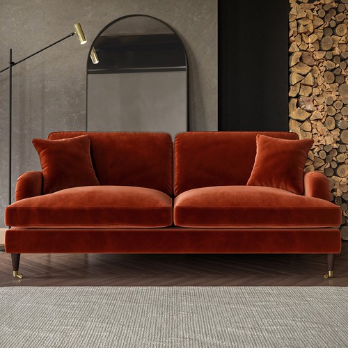 Burnt orange velvet - burnt, seater