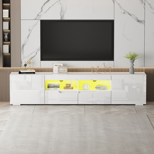200cm white high gloss unit - white,