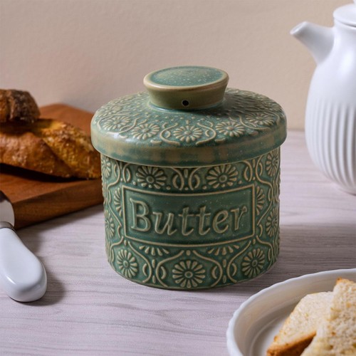 Porcelain butter crock french - porcelain,