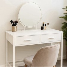 White Computer Desk Vanity