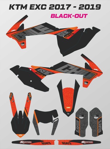 Ktm enduro exc graphics - exc, black