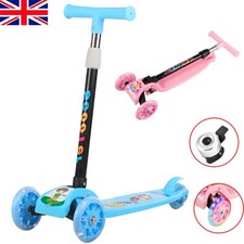 Kids Child Kick Push Scooter 3 Wheels LED Flashing Tilt Lean Boys Girls Scooter