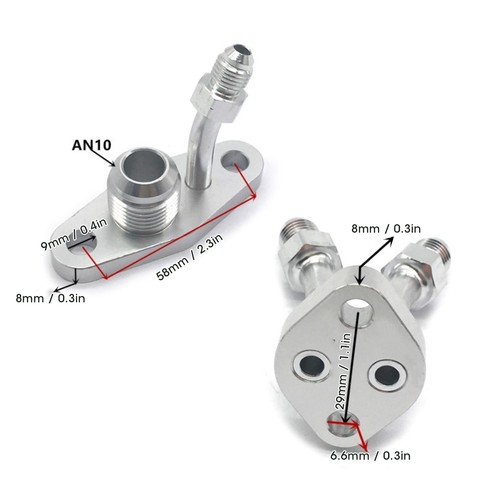 Turbo oil feed return - feed, flange