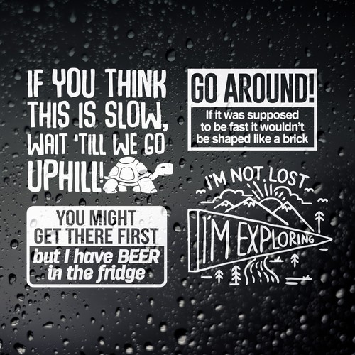 Funny campervan sticker set 4 - funny,