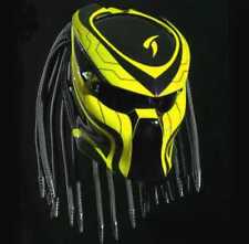 FREE SHIPPING PREDATOR MOTORCYCLE HELMET YELLOW LINE (DOT & ECE CERTIFIED)