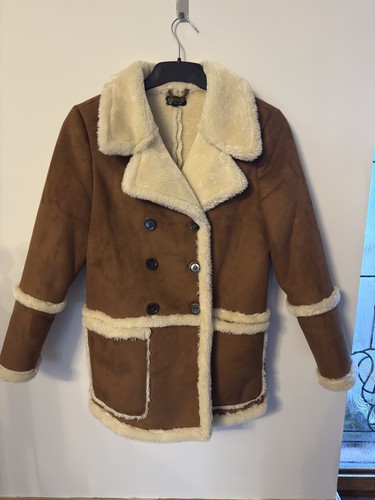 Topshop tan shearling coat - topshop,