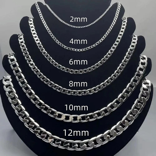 Solid 925 sterling silver curb - solid,