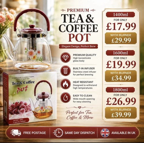 Glass teapot with - teapot,