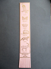 Leather BOOKMARK Wildlife of Wales Welsh Red Kite Polecat Vole Feral Goat Pink
