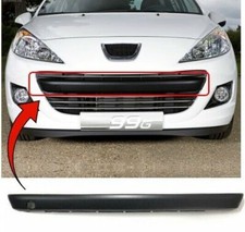 Fits Peugeot 207 09-12 Front Bumper Grille Centre Moulding Primed W/O Tow Cover