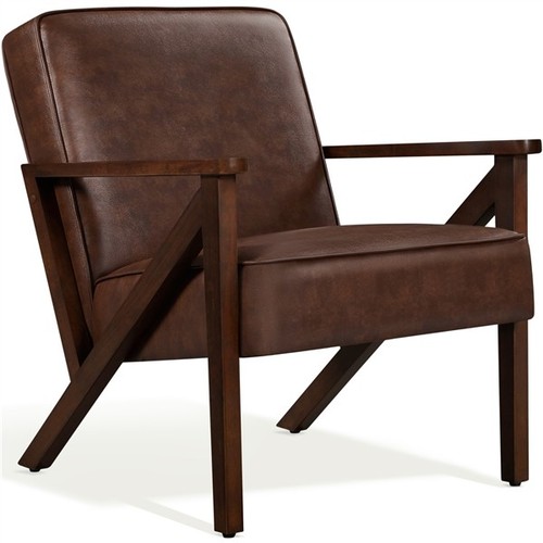 Modern faux leather armchair - leather,