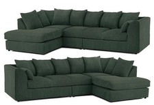 XL JUMBO CORD L- SHAPE CORNER SOFA SET LEFT / RIGHT HAND 4/5 SEATER UNIVERSAL