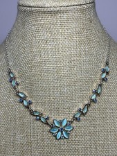 Pastel Blue Glass Flower Vine