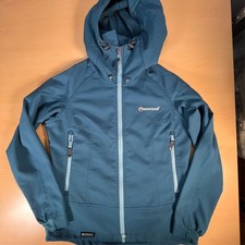 Montane Womens Pertex Blue Hooded Jacket Waterpoof UK 12 EU 38