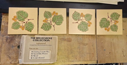 Vintage ceramic floral tiles - ceramic,