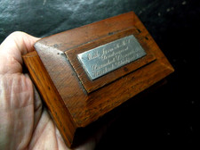 A RARE ANTIQUE STAMP BOX MADE OF OAK FROM H.M.S. FOUDROYANT, NELSON'S FLAGSHIP