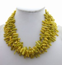 18" 5 Rows Yellow Green Coral Necklace