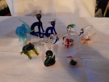 10 small glass animals dogs