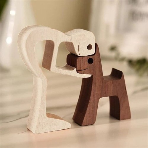 Handmade wooden statue sitting - handmade,