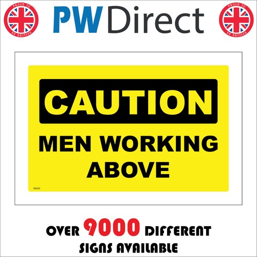Sign caution men - men, working