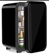 YASHE Mini Fridge, 6 Liter/8 Cans AC/DC Portable Thermoelectric Cooler - Black