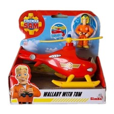 FIREMAN SAM ● Playset Helicopter Firefighting Wallaby With Figure Of Tom