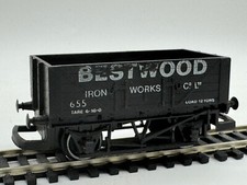 B3721 Black Bestwood 12t Plank Coal Wagon OO Gauge Play Worn Used Condition