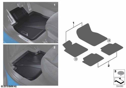 Bmw genuine front floor mats - genuine, 2