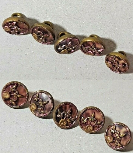 Vintage pink painted - 5, brass