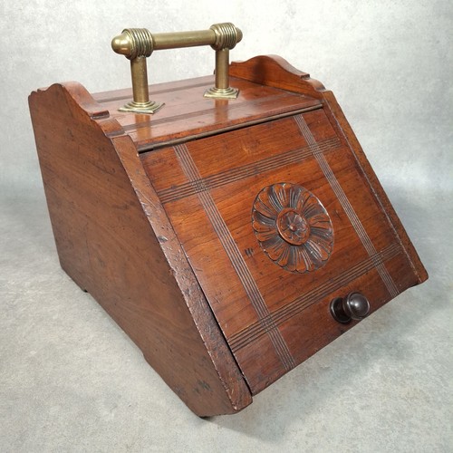 Antique coal scuttle box - coal,