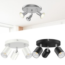 GU10 Modern Track Lighting Kit 3 Light Ceiling Light Spot Lights Head Adjustable