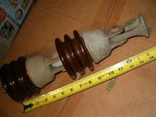 Hanging High Voltage Brown Porcelain Insulator String 10000LB NGK 1966 Japan 15"