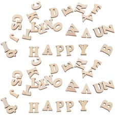  416pcs Wooden Letters for Crafts 0.59 Inch Unfinished Capital Wooden Alphabets