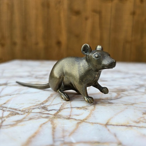 Japanese antique bronze mouse - japanese,