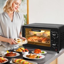 13L Electric Mini  Oven Grill Countertop Toaster Pizza Oven Temp Timer 800W