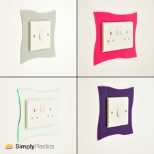 Wavey Light Switch Surrounds Perspex® Coloured Acrylic Finger Switch Plates