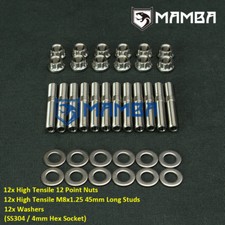 SS304 Turbo Exhaust Manifold Stud Kit For Ford Fiesta CVH 1.6L 1.8L Zetec E EFI